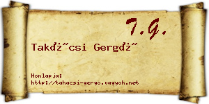 Takácsi Gergő névjegykártya